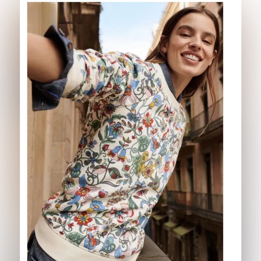 Boden Women’s Floral Print Crewneck Sweatshirt Style J0562 sz M - Picture 2 of 10